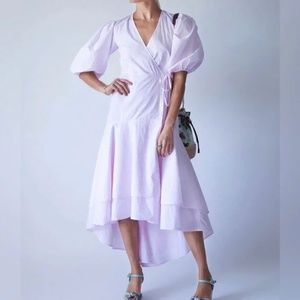 NWOT GANNI Pink Wrap Dress (US 4)